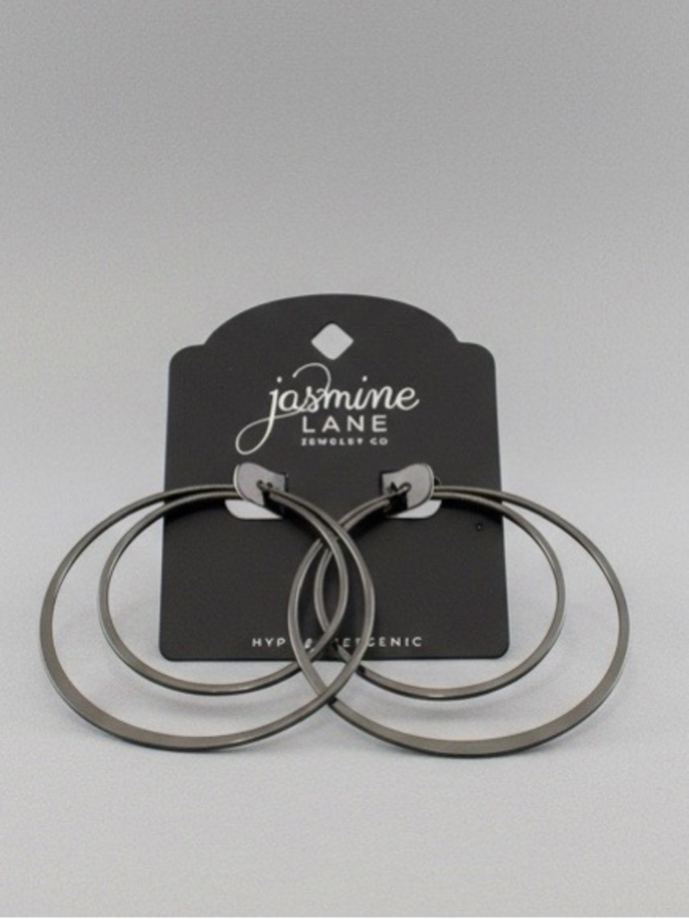 Jasmine Lane Gunmetal Double Hoop Earrings -  NWT